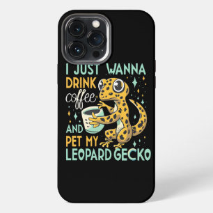 Cafeïnegezelschap: Leopard Gecko Coffee Bliss iPhone 13 Pro Max Hoesje