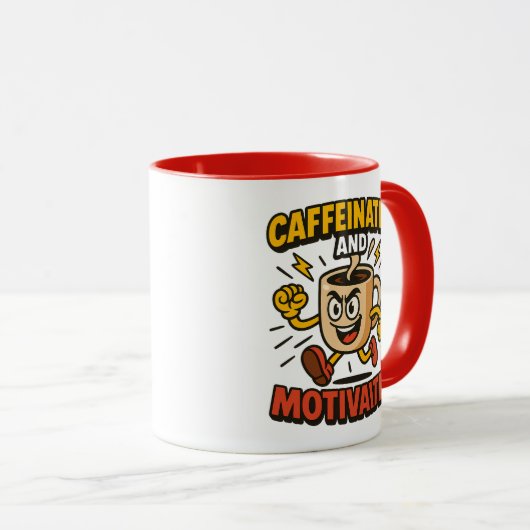 Cafeïnehoudend en gemotiveerd - Power Mok Design (Voorkant rechts)