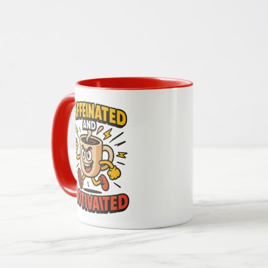 Cafeïnehoudend en gemotiveerd - Power Mok Design (Voorkant links)