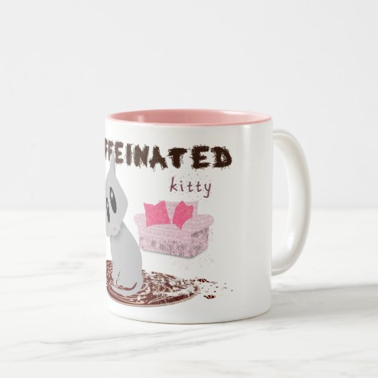 cafeïnehoudend kat tweekleurige koffiemok (Voorkant rechts)
