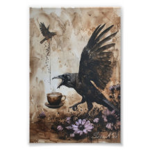 Cafeïnehoudende Corvid fotoprint