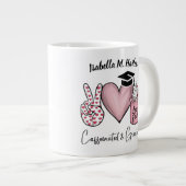 Cafeïnehoudende en afgestudeerde naam grote koffiekop (Voorkant rechts)