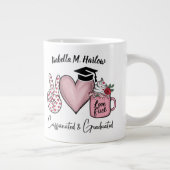 Cafeïnehoudende en afgestudeerde naam grote koffiekop (Rechts)