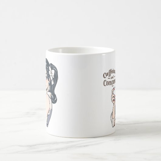 Cafeïnehoudende en Conquor Glamoureuze Retro Koffiemok (Center)