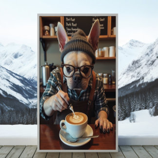 Cafeïnehoudende Frenchie: Bonen Voordat Barks Begi Poster