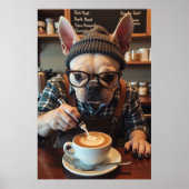 Cafeïnehoudende Frenchie: Bonen Voordat Barks Begi Poster (Voorkant)