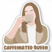 cafeïnehoudende koningin sticker (Voorkant)