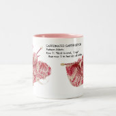 "Cafeïnehoudende Kousenband Stitch" - Breien Roze Tweekleurige Koffiemok (Center)