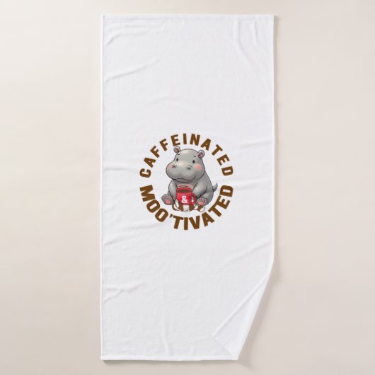Cafeïnehoudende & Moo's gemotiveerd Grappige Moo-D Badhanddoek (Badhanddoek)