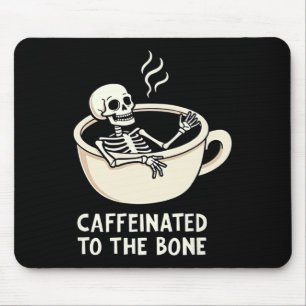 Cafeïnehoudende tot de Bon Funny Skeleton Koffieli Muismat