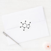 cafeïnemoleculaire bonen ronde sticker (Envelop)