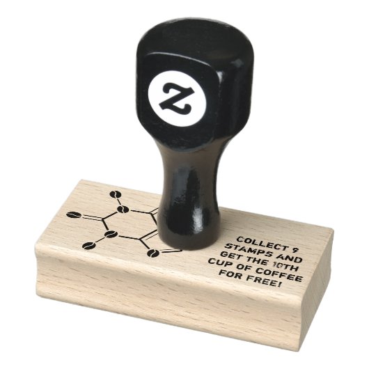 cafeïnemoleculaire bonen rubberstempel (Stempel)