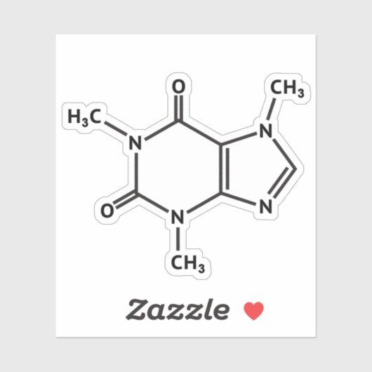 Cafeïnemoleculaire structuur sticker (Vel)