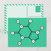 cafeïnemolecule briefkaart (Voorkant / Achterkant)