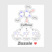 Cafeïnemolecule (chemie koffieatomen) Student Sticker (Vel)