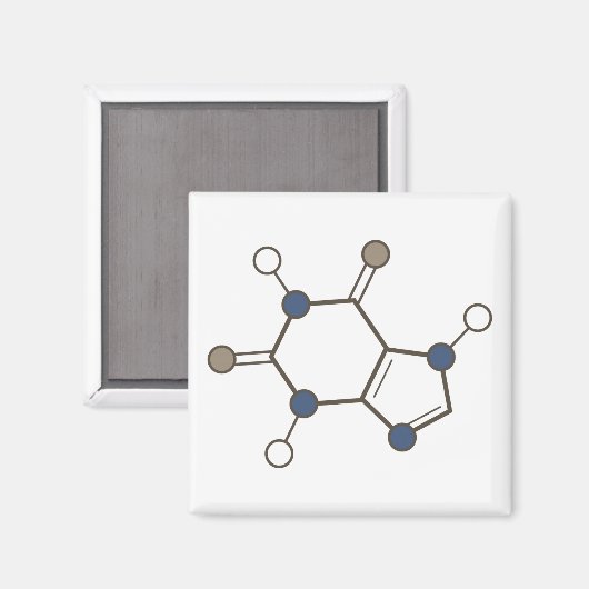 cafeïnemolecule magneet (Voorkant / Achterkant)
