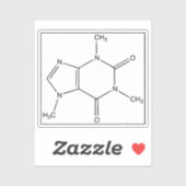 Cafeïnemolecuul (chemische formule) sticker (Vel)