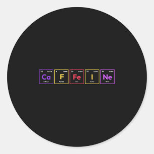 Cafeïnemolecuul Koffie Chemische Formule Chemie Ronde Sticker