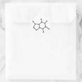 Cafëinemolecuul Ronde Sticker (Tas)