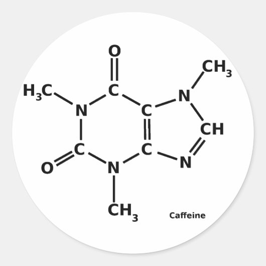 Cafeïnemolecuul Sticker (Voorkant)