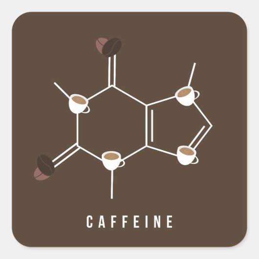 Cafeïnemolecuul Stickers (Voorkant)