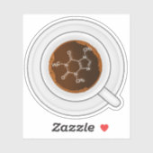 Cafeïnemolecuul (structuur) koffiekopje sticker (Vel)