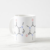"Cafeïnemolecuulchemie" Koffiemok (Voorkant links)
