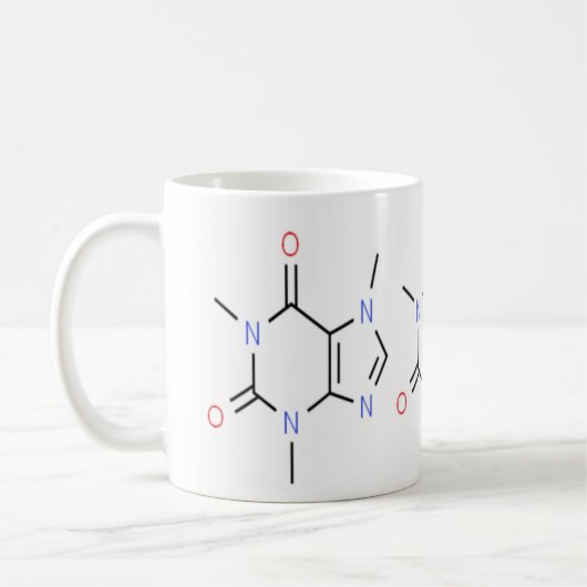"Cafeïnemolecuulchemie" Koffiemok (Links)