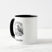 Caféïneverslaafde Grappige Raaf Gotische Vogel Kun Mok (Voorkant links)