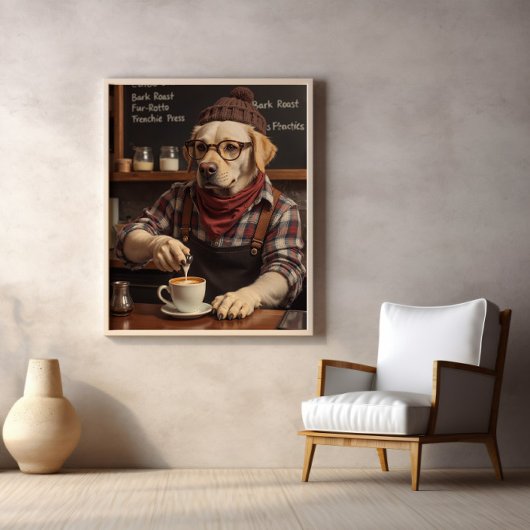 Cafeïnevrije hond in een gezellige flanel poster