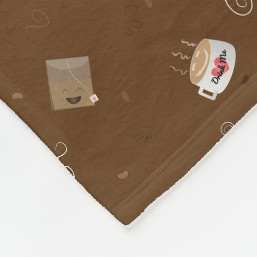 cafeïnevrije wereld (patroon) fleece deken (Hoek)