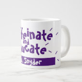 Cafeïnezuur en onderwijzen Funny Gezegde Docent Na Grote Koffiekop (Voorkant rechts)