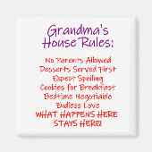 Cafepress oma's huisreglement magneet (Voorkant)