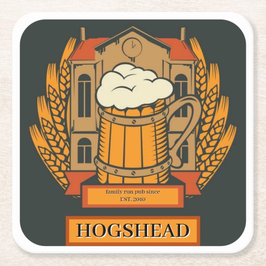 Cafés, Bars Bier Vierkante Onderzetter (Voorkant)