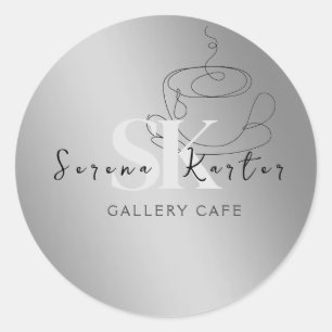 Cafés Café Koffie Eten Coffeeshop Restaurant Ronde Sticker