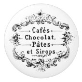 Cafes Chocolat Pates Sirops  Frans Keramische Knop (Voorkant)