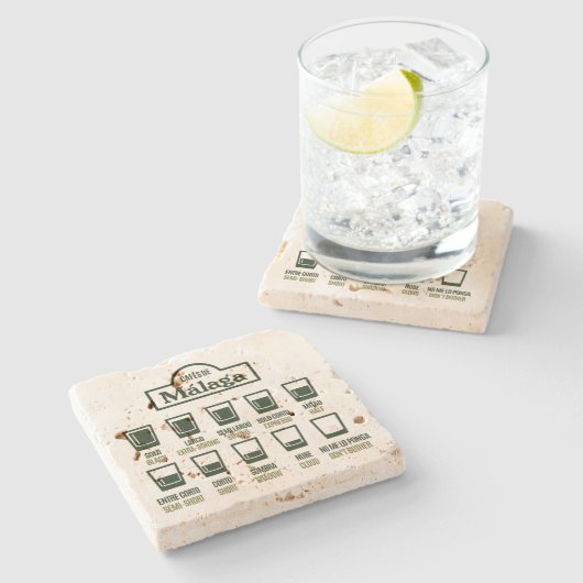 Cafes de Malaga Stenen Onderzetter (Zijkant)