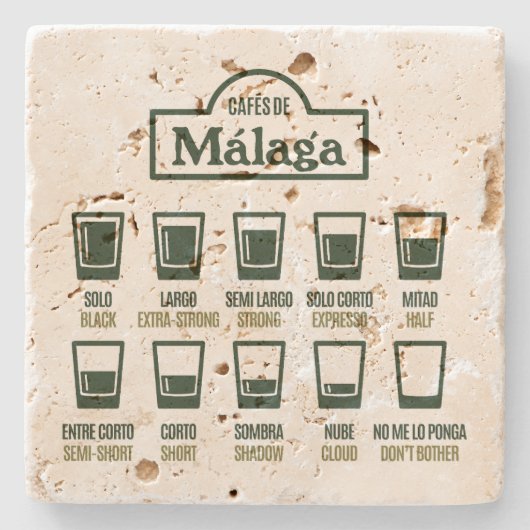 Cafes de Malaga Stenen Onderzetter (Voorkant)