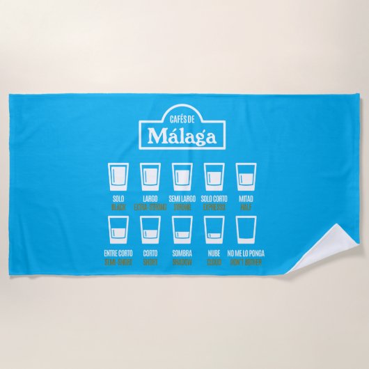 Cafes de Malaga Strandlaken (Voorkant)