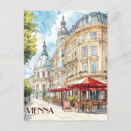Cafés van Wenen Oostenrijk Reizen Briefkaart