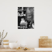 Caféscene met espressoapparaat poster (Keuken)