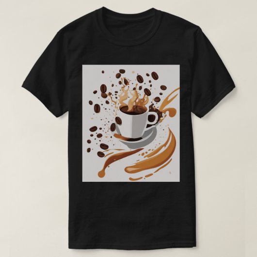 Cafetafel Geschenk Abstract Geometrisch Koffieboon T-shirt (Design voorkant)