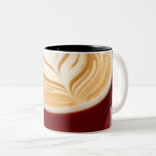 Cafetafel geschenk tweekleurige koffiemok (Voorkant rechts)