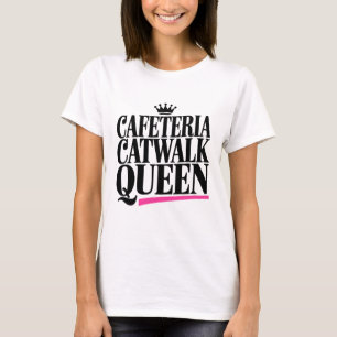 Cafetaria Catwalk Queen Bold Zwart en Roze T-shirt