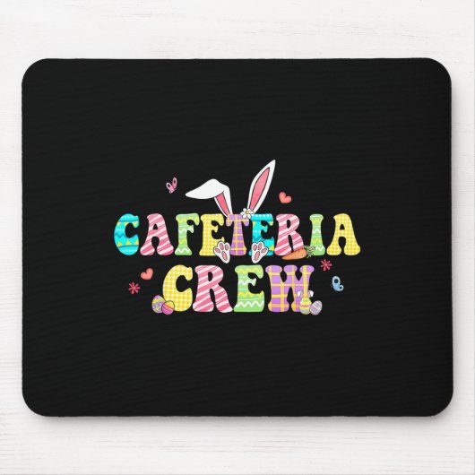 Cafetaria Crew Happy Easter Bunny Lunch Dame Match Muismat (Voorkant)