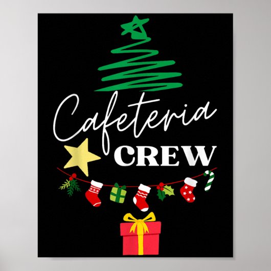 Cafetaria Lunch Lady Crew Kerstmis Matching Vrouwe Poster (Voorkant)