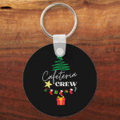 Cafetaria Lunch Lady Crew Kerstmis Matching Vrouwe Sleutelhanger (Voorkant)