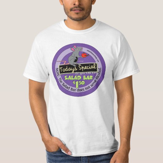 Cafetaria - Saladbar serveert geen alcohol T-shirt (Voorkant)