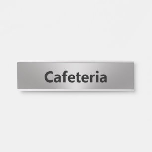 Cafetaria Zilver en Zwarte Tekst Sjabloon Deurbordje