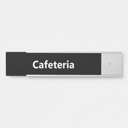 Cafetaria zwart-wit deurbordje (Voorkant)
